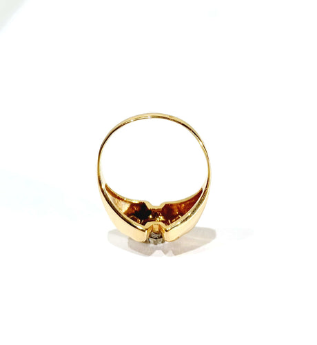 Bague 59 Bague solitaire en or rose 18 carats et diamant taille brillant 58 Facettes