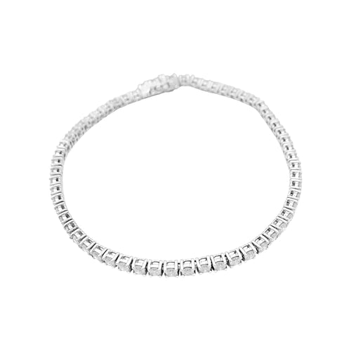 Bracelet Bracelet ligne, or blanc et diamants. 58 Facettes 34819