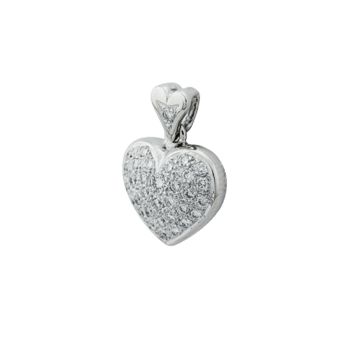Pendentif Pendentif Coeurs en or blanc et diamants 58 Facettes 33375