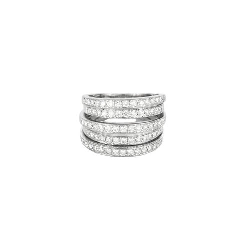 Bague 49 Bague moderne or blanc et diamants 58 Facettes EVR2612