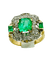 Bague 54 Bague en or jaune avec émeraudes et diamants 58 Facettes 50296