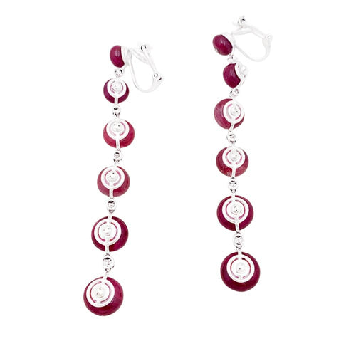 Boucles d'oreilles Boucles d'oreilles Repossi, or blanc, rubis et diamants. 58 Facettes 35093