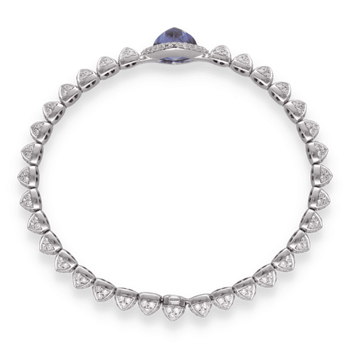 Bracelet Bracelet Fred Pain de Sucre en or gris 18K avec tanzanite 4,50 ct et diamants - Edition 75 ans - Full Set 58 Facettes FB08115