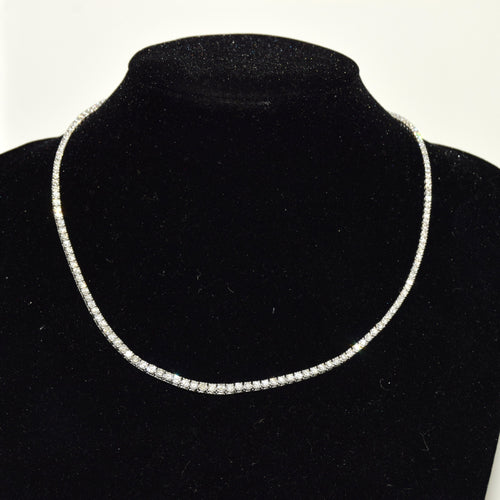 Collier Collier tennis en or blanc avec diamants 58 Facettes