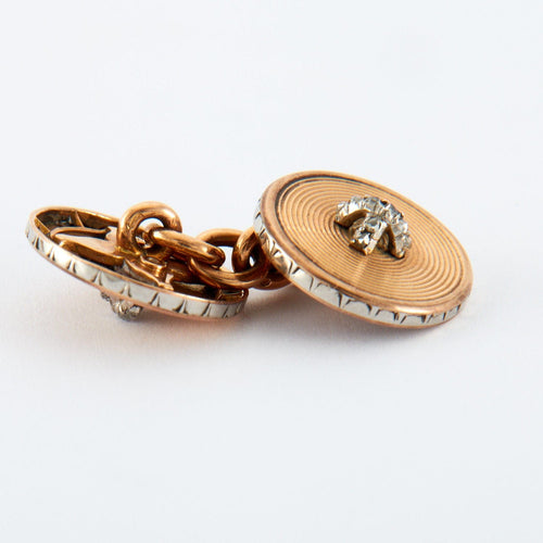 Boutons de manchette Parure d Habit Diamants Or et Platine 58 Facettes