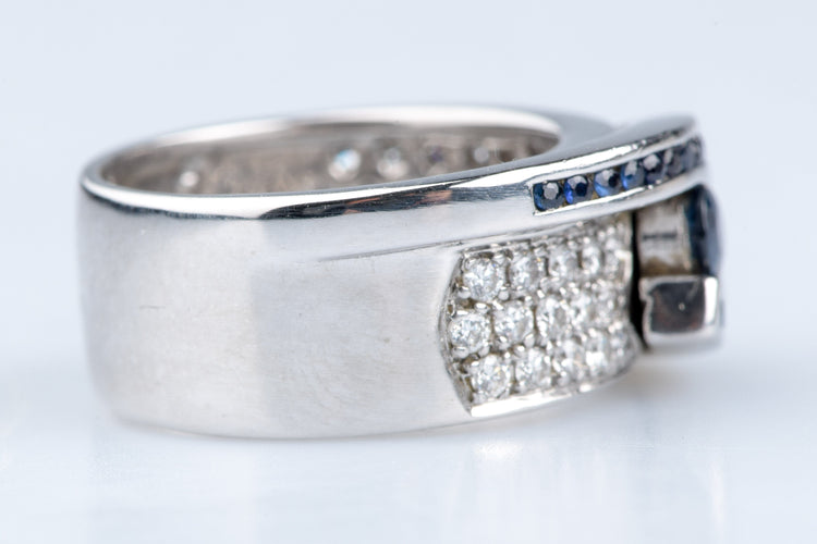 Bague 50 Bague Or blanc 1.65ct Saphir Diamant 58 Facettes BGADOC405-107