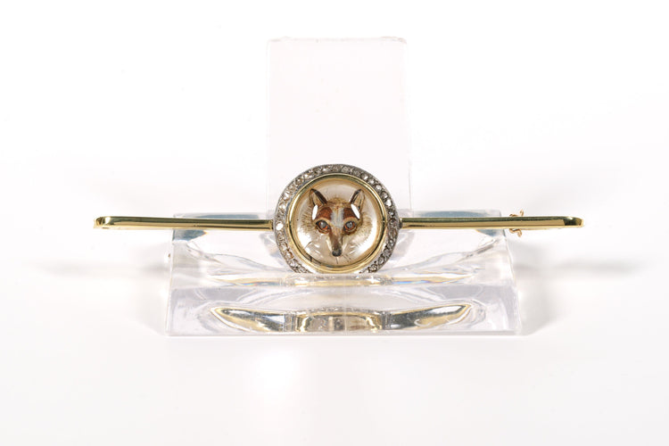 Broche Broche Art Déco en or jaune, cristal anglais et de diamants 58 Facettes 21701