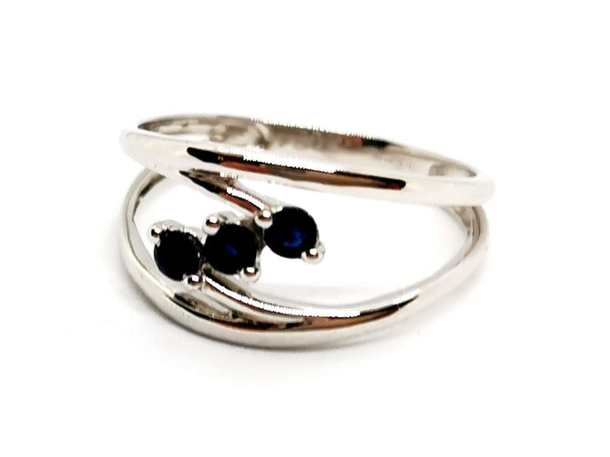 Bague 58 Bague Or blanc Saphir 58 Facettes 1180544CD