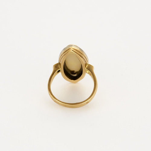 Bague 53 Bague marquise en or jaune et or gris 18K, opale 58 Facettes DIN0097