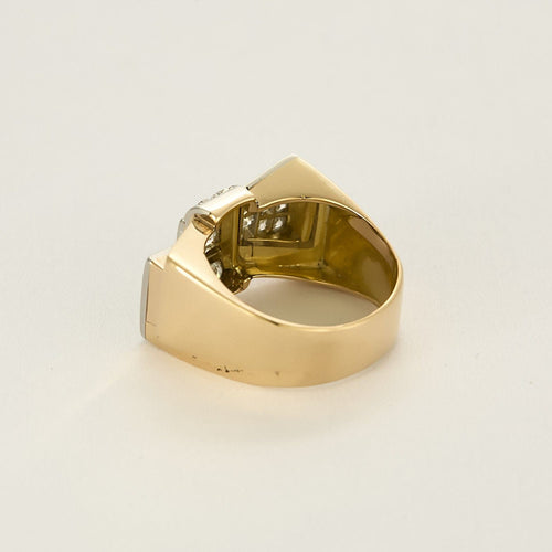 Bague 56.5 Bague Tank en or deux tons et diamants 58 Facettes B250522