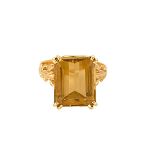 Bague 50,5 Bague cocktail or jaune et citrine 58 Facettes NAR0239