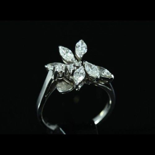 Bague 51 Bague fleur diamants 58 Facettes A1442