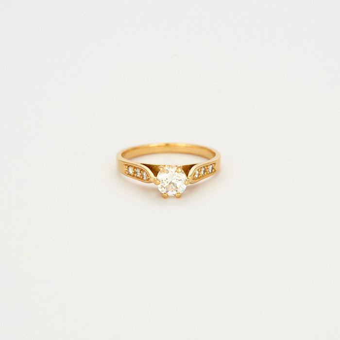 Geelgouden solitaire ring met diamant