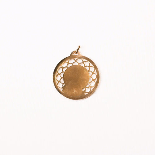 Pendentif Dropsy-Médaille ancienne Vierge en or jaune 58 Facettes 273