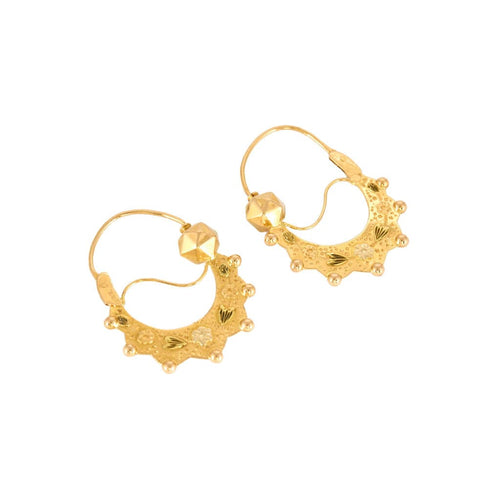 Boucles d'oreilles Paire de créoles savoyardes, travail français 58 Facettes