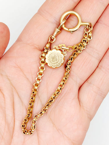 Montre Chaîne giletière de montre antique or rose 18k pendentif ciselé (circa 1900) 58 Facettes A05002