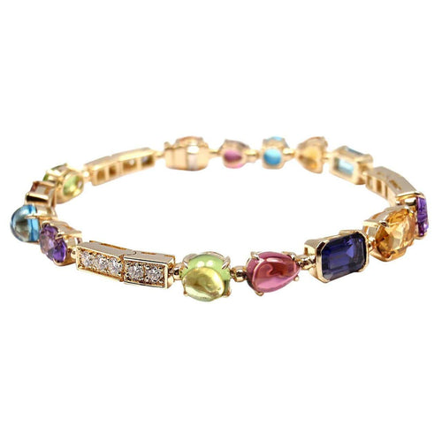 Bracelet BULGARI - Bracelet Allegra en or jaune, pierres de couleur et diamants 58 Facettes