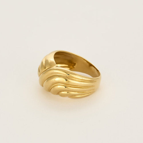 Bague 53,5 Bague en or jaune à motif croisée 58 Facettes AUX1333