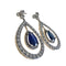 Boucles d'oreilles Boucles d'oreilles en platine de style Art déco avec diamants de 1,60 ct et saphir 58 Facettes A2135