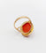 Bague 43 Bague cocktail or rose, cabochon de corail, Art Déco 58 Facettes A06379
