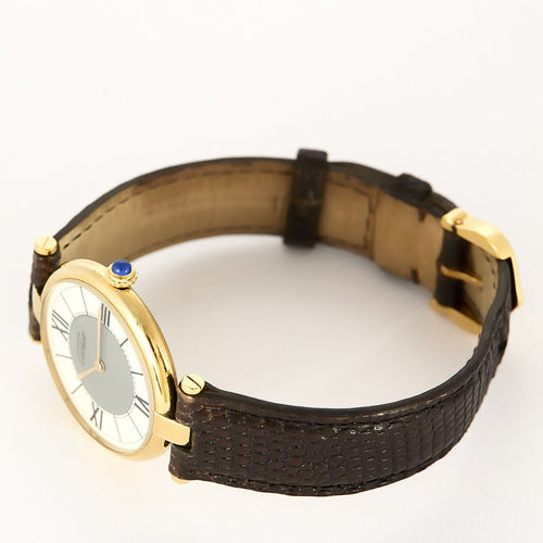 Montre CARTIER - Montre Modèle Vendôme Must en argent plaqué or cadran "deux tons" gris et blanc 58 Facettes