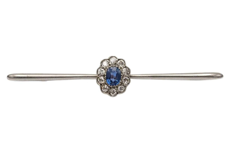 Old brooch yellow gold, sapphire and 0.50ct old cut diamonds, 1st half of the 20th century 58 Facettes 10607