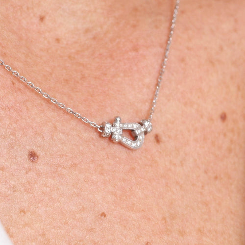 Collier FRED - Collier Force 10 Or blanc et Diamants 58 Facettes 99870