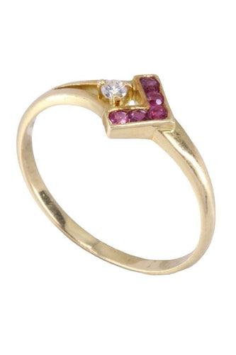 Bague 52 Bague moderne rubis et diamant 58 Facettes 085431