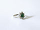 Pompadour ring in white gold, emerald and diamonds 