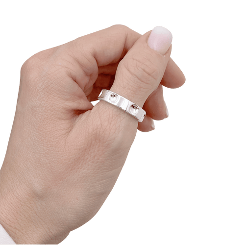 Bague 58 Alliance Louis Vuitton, or blanc 58 Facettes 34392