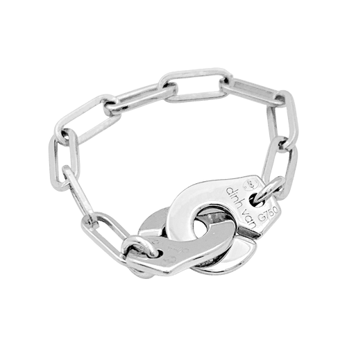Bague 54 Bague Dinh Van, "Menottes R7.5", or blanc, diamants. 58 Facettes 34749