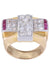 Bague 57 Bague tank rubis et diamants 58 Facettes 092681