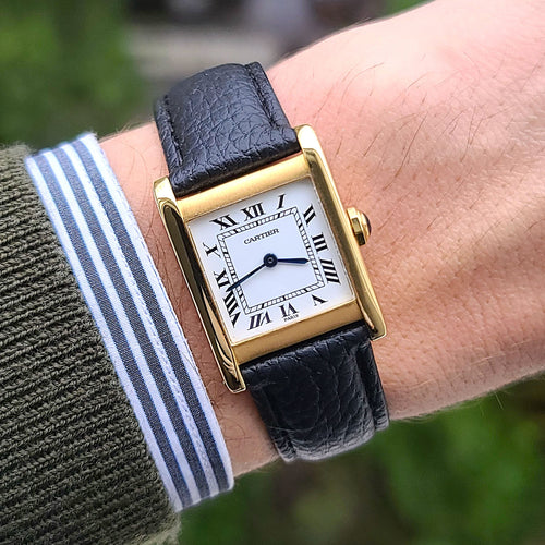 Tank Normale Large model Paris Dial 1973 GM LM 18k Gold 78092 + 18k Folding Clasp Calibre 78-1 58 Facettes