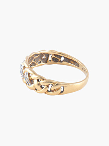 Bague 53 Bague Torsadée 2 Ors Diamants 58 Facettes