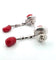 Boucles d'oreilles Boucles d'oreilles en or blanc avec corail et diamants 58 Facettes