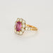 Bague Bague marguerite or jaune et platine, diamants et saphirs rose 58 Facettes