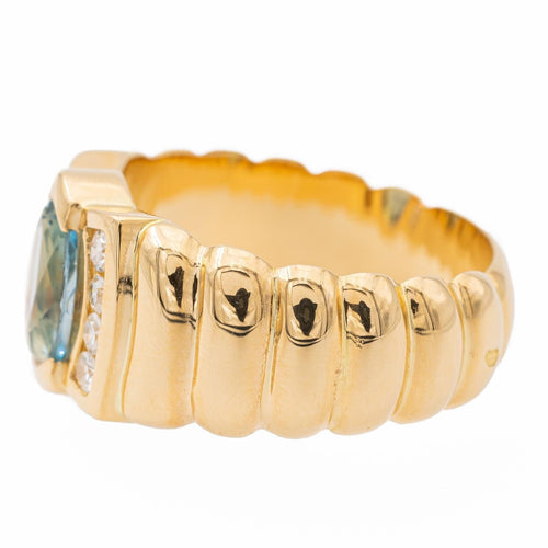 Bague 53 Bague Bandeau Or jaune Topaze, Diamant 58 Facettes 2381954CN