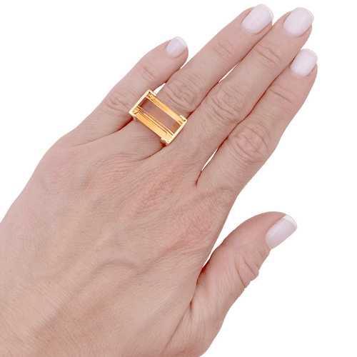 Bague 46 Bague, or jaune et topaze orange. 58 Facettes 34598