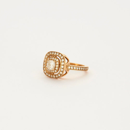 Bague 49 Bague style Art Déco diamant coussin 0,50 carat 58 Facettes