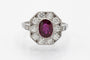 Bague 50 Bague ancienne en or blanc, rubis et diamants, Royaume-Uni 58 Facettes 9834