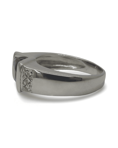 Bague 49.5 Bague or blanc saphir non-chauffé 58 Facettes 00037801