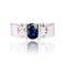 Bague 54 Bague saphir diamants trapèze or blanc 58 Facettes 24-298