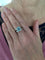 Bague 52 Bague Aigue-Marine Rectangle Diamants Or Gris 18 Carats 58 Facettes B379