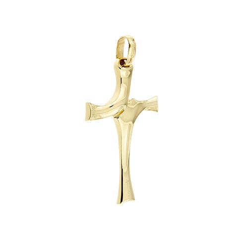 Privesak od žutog zlata moderna krst 