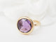 Bague 51 Bague ronde en or rose et améthyste façettée 58 Facettes 32042