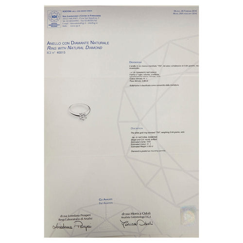 Bague 54 Bague solitaire avec diamant 0,90 ct 58 Facettes 4114