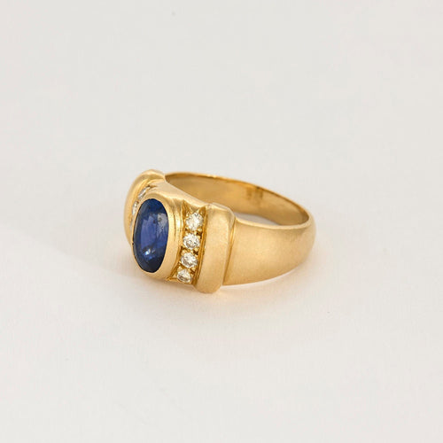 Bague 51,5 Bague or jaune, saphir et diamants 58 Facettes ROM1090