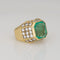 Bague 49 Bague vintage des années 80 avec diamants et émeraude naturelle de Colombie de 6,05 ct 58 Facettes G14081