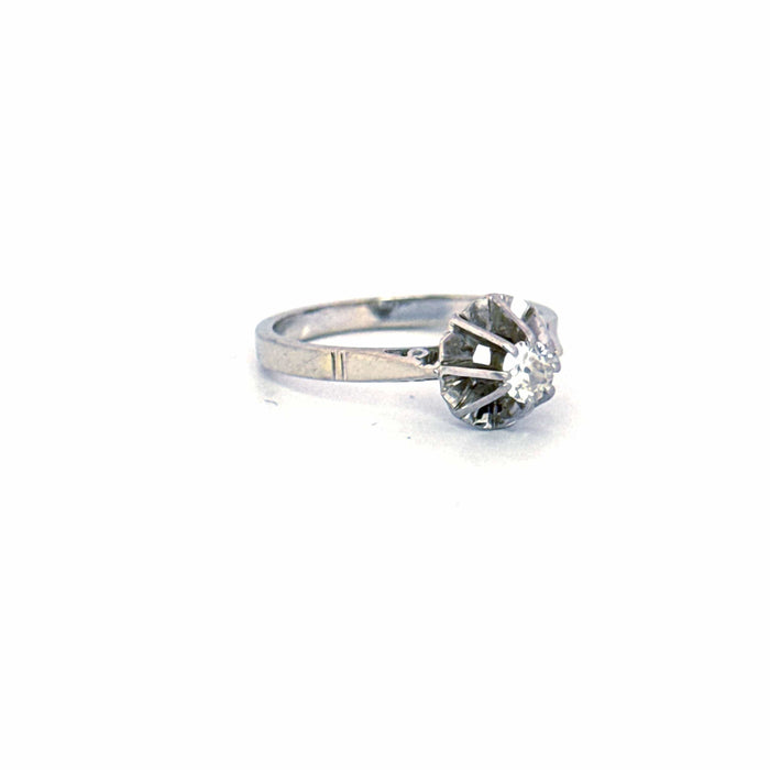 Bague 54 Solitaire Or Blanc Diamant 58 Facettes 3-GS33732