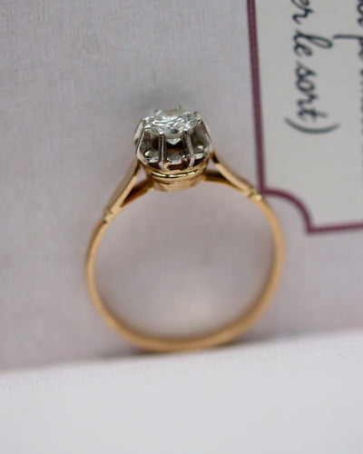 Bague 53 Bague Solitaire Deux Ors Diamant 58 Facettes A11556